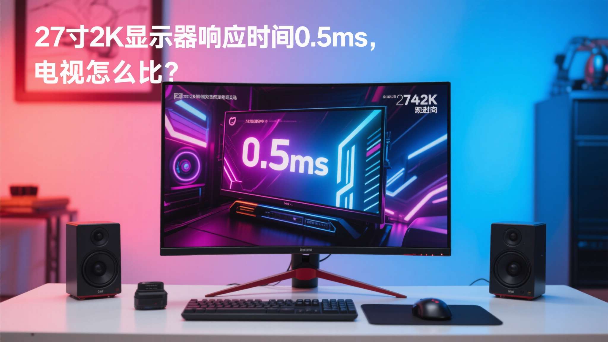 不少显示器忠实用户提出反驳："27寸2K显示器响应时间0.5ms，电视怎么比？"